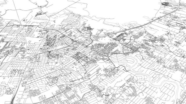 3D looped animation of city - Lafayette Louisiana, USA