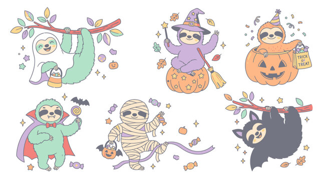 Monkeys dressed as Halloween characters.