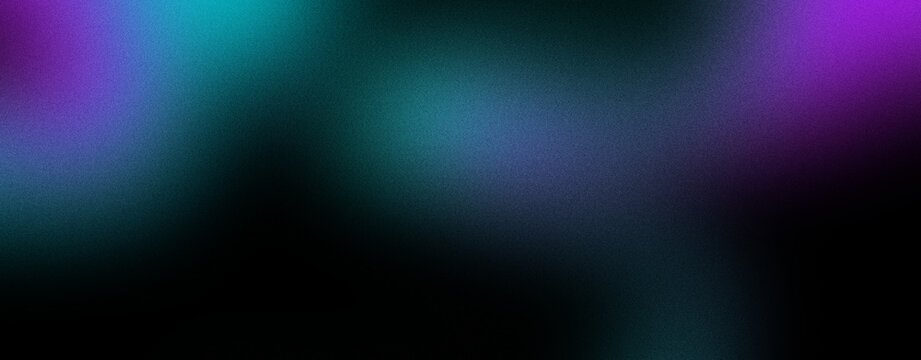 Wide abstract banner background with a textured, grainy gradient blending deep blue, purple, and black with subtle cinematic noise
