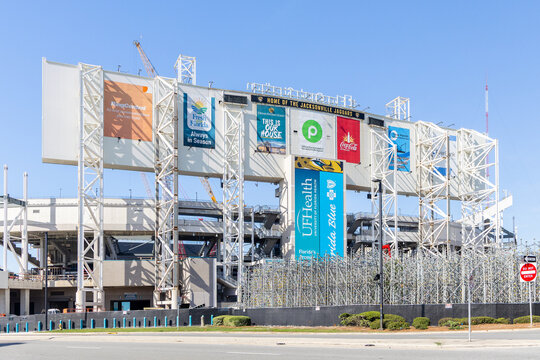 Jacksonville, FL, USA - May 15, 2026: EverBank Stadium is home to the NFL&rsquo;s Jacksonville Jaguars football team, as well as other events, and currently undergoing renovations.