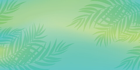 Tropical summer background with tropical palm leaf decoration. Creative design for summer with minimalist leaf shadow effect. Vector illustration EPS. 5 © Akhsan