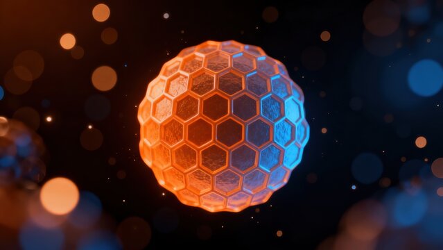 Abstract sphere with hexagonal pattern