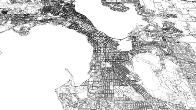 3D looped animation of city - Madison Wisconsin, USA