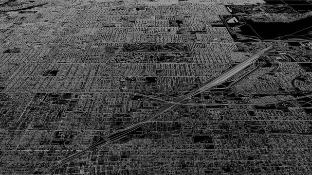 3D looped animation of city - Tucson Arizona, USA