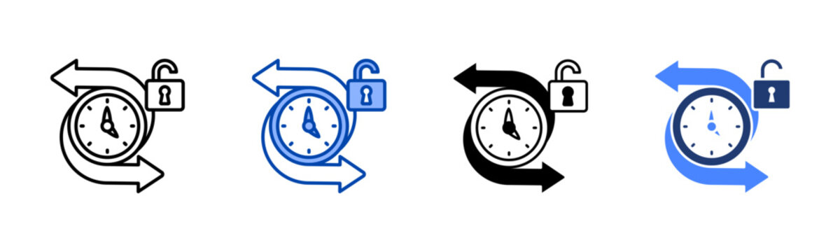 Flextime  Icon with Style Variations