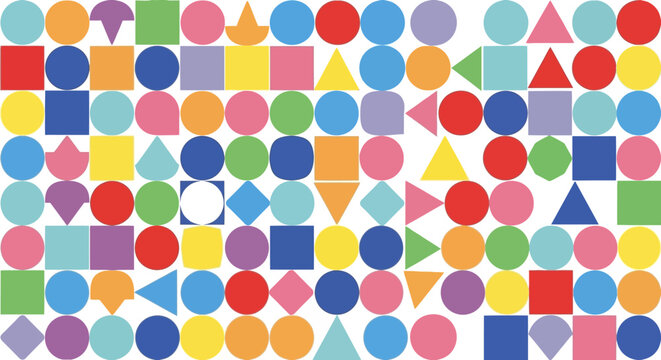 Colorful Geometric Shapes Background - Abstract Pattern