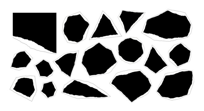 Scattered Black Shapes with White Outline
