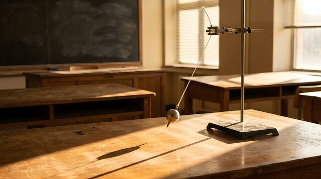Vintage Science Lab Setup with Friction Pendulum