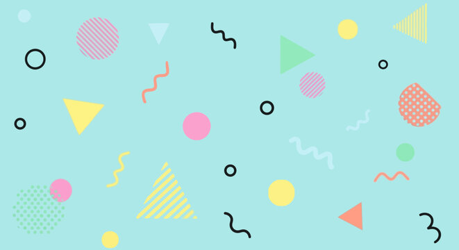 Retro Geometric Pattern Background with Pastel Shapes