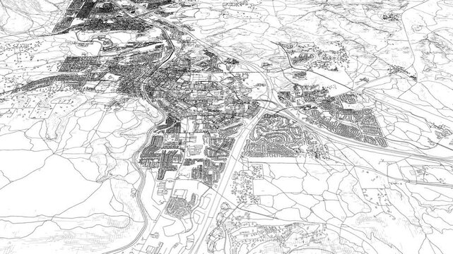 3D looped animation of city - Flagstaff Arizona, USA