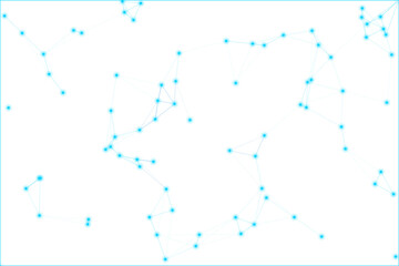 Abstract blue glowing nodes connected by thin lines forming a network pattern © Adnan Gee