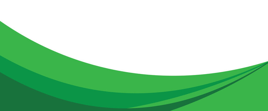 Green banner background. Green abstract header with rounded lines for web banner or poster.