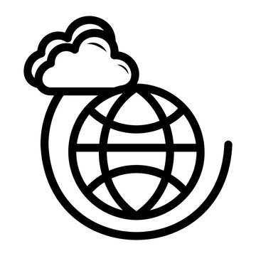 secure cloud Line Icon