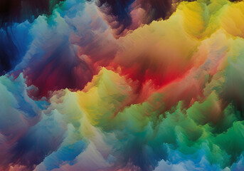 Fototapeta premium Vibrant colorful clouds, abstract cloudy background, multicolored smoke, rainbow hues, gradient texture 4k, Premium Quality,