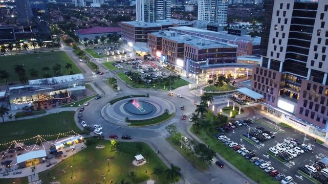 Aerial drone footage of Panama City urban area