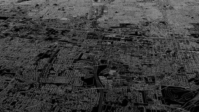 3D looped animation of city - Albuquerque New Mexico, USA