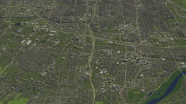 3D looped animation of city - Albuquerque New Mexico, USA