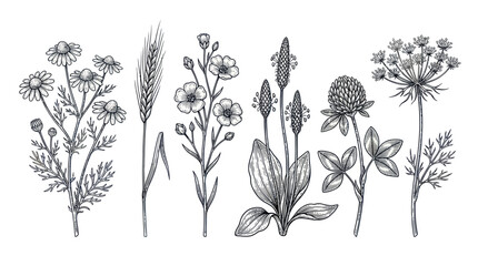 Botanical Illustration: Wildflowers, Herbs, and Grasses © Deni