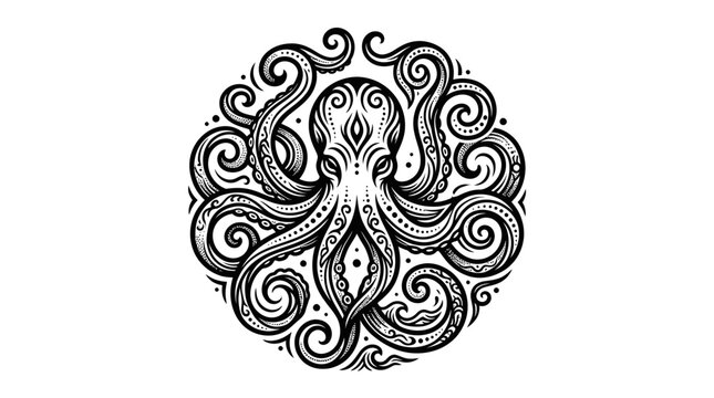 Intricate Octopus Mandala Design
