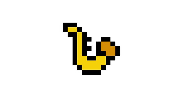 8-bit pixel art trumpet. looped animation 4k 30fps