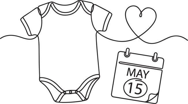 Maternity icons for baby announcement and due date calendar