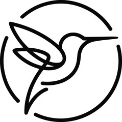Minimalist hummingbird logo design, elegant flying bird emblem, modern nature branding and creative identity concept © lokman