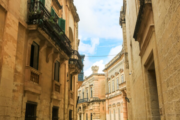 Fototapeta premium Malta, old castle Mdina cathedral city.