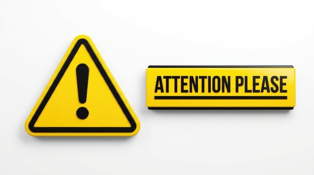 Warning signs with attention please message