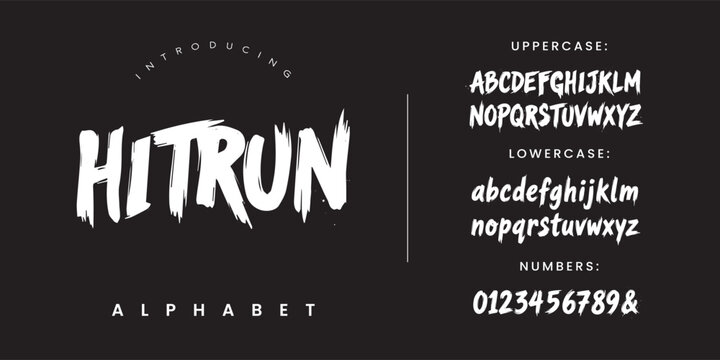 Hitrun Fast Motion Brush Font Alphabet For Action Sports And Dynamic Marketing Graphic Design