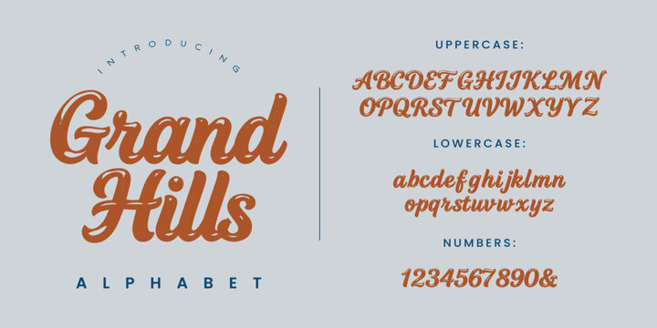 Grand Hills Soft Rounded Brush Script Font Alphabet For Friendly Branding And Social Media Design