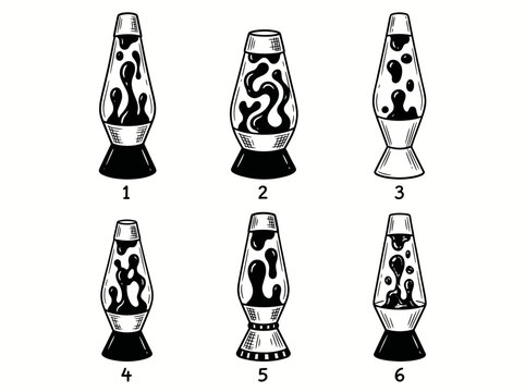Set of hand drawn lava lamps