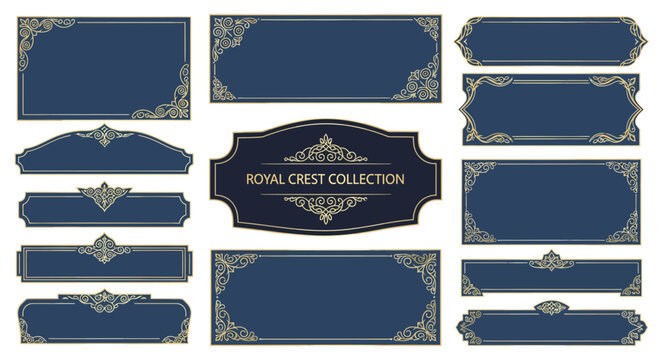 Elegant Royal Crest Collection: Decorative Frames and Borders
