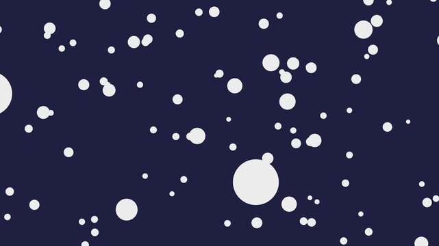Abstract pattern of white circles and squares on a dark blue background geometric shapes