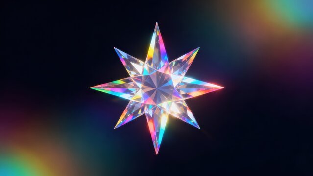 Colorful starshaped crystal