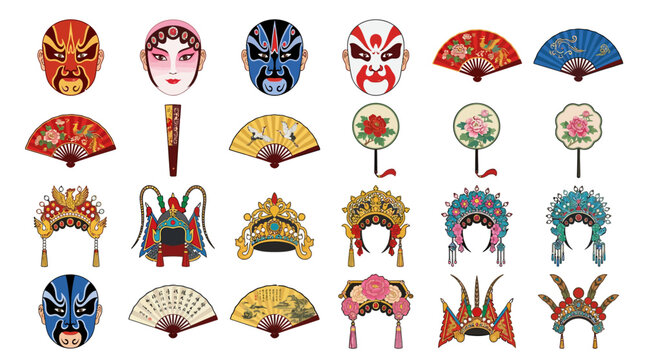 Colorful Chinese Opera Masks.