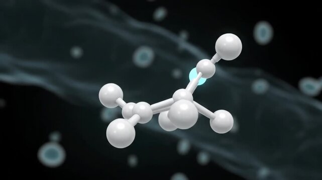 3D Visualization of Cholesterol Molecule Rotating in Bloodstream