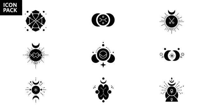 Mystical Celestial Icons - Esoteric Symbols Pack