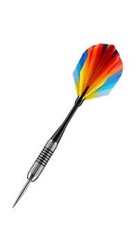 Rainbow Colored Dart Isolated Transparent Background Realistic Photo