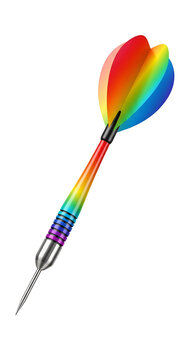Rainbow Dart Isolated Transparent Background Realistic Photo