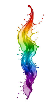 Rainbow Paint Splash Isolated Realistic Photo