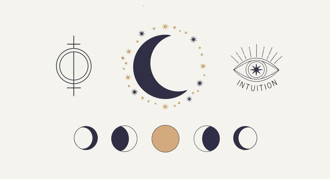 Esoteric Symbols: Moon Phases, Alchemy, Third Eye, Intuition