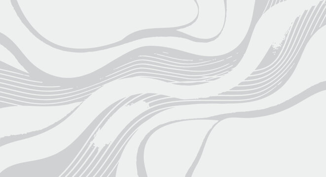 Abstract light grey flowing waves background with textured lines