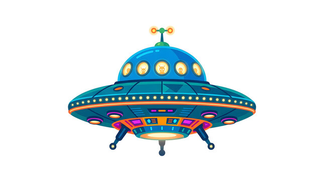 Flat design alien UFO vector