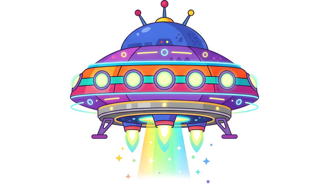 Flat design alien UFO vector