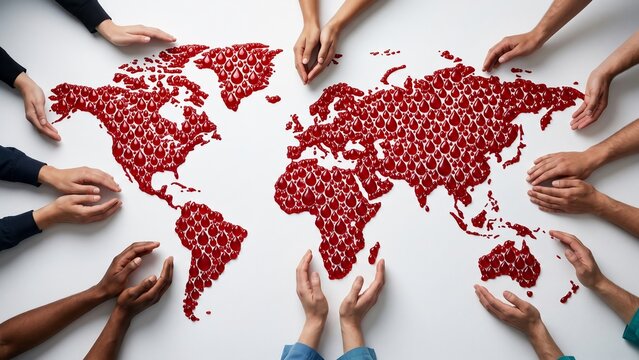 Global Blood Donation Save Lives Worldwide Health Concept