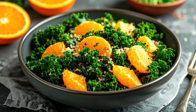 Kale and Orange Salad - A Refreshing and Healthy Dish.