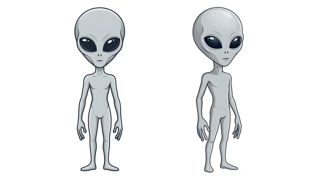 Classic grey alien vector illustration.