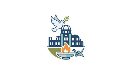 Hiroshima Peace Memorial Symbol Concept Illustration © Miranda Intan