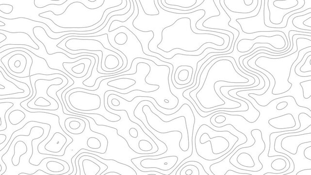 Seamless looped Abstract animated wavy line motion graphic background.
Abstract flowing topographic contour lines on black background. Topographic map contour lines like abstract backdrop.