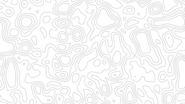 Seamless looped Abstract animated wavy line motion graphic background.
Abstract flowing topographic contour lines on black background. Topographic map contour lines like abstract backdrop.